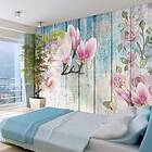 Arkiio Fototapet Pink Flowers On Wood on 100x70
