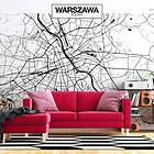 Arkiio Fototapet Warsaw Map 350x245