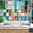 Arkiio Fototapet Sapphire Stained Glass 100x70