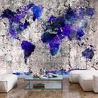 Arkiio Fototapet Självhäftande World Map Ink Blots fototapet Map: 24