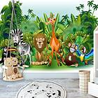 Arkiio Fototapet Självhäftande Jungle Animals fototapet 196x140