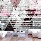 Arkiio Fototapet Självhäftande Triangles fototapet 245x175