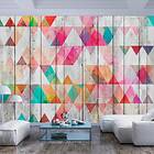 Arkiio Fototapet Självhäftande Rainbow Triangles fototapet 441x315