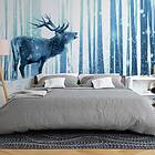 Arkiio Fototapet Deer in the Snow (Blue) Självhäftande 294x210