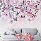 Arkiio Fototapet Foggy Nature Pink Självhäftande fototapet 98x70