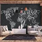 Arkiio Fototapet Retro Continents Svart (Black) 200x140