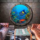 Arkiio Fototapet Självhäftande Submarine Window fototapet 147x105