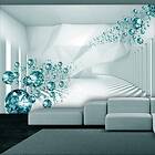 Arkiio Fototapet Självhäftande Diamond Corridor Turquoise fototapet