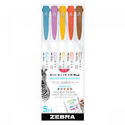 Märkpenna Zebra Mildliner Brush Warm 5 färger