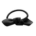 Corinne Leather Bow Small Hair Tie Black