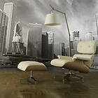 Arkiio Fototapet Chicago Skyline Svartvitt skyline (svartvitt) 350x270