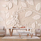 Arkiio Fototapet Paper Flowers Beige (Beige) 350x245