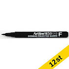 Artline 853 Märkpenna OH F Perm 0.5mm (svart) 12-pack