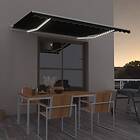 vidaXL Manual Retractable Awning LED 450x350cm