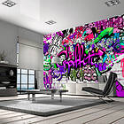 Arkiio Fototapet Purple Graffiti 300x210