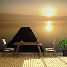 Arkiio Fototapet XXL jetty lake sunset 550x270 cm sunset...