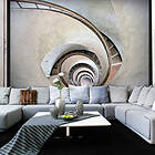 Arkiio Fototapet White Spiral Stairs spiral stairs 300x231