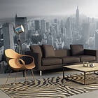 Arkiio Fototapet XXL New Yorks skyline i svart och vitt 550x270 cm