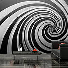Arkiio Fototapet XXL Black and white swirl 550x270 cm