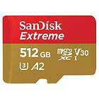 SanDisk Extreme microSDXC Class 10 UHS-I U3 V30 A2 190/130Mo/s 512Go