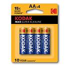 Kodak Max Super Alkaline AA-batterier 4-pack