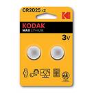 Kodak Max Lithium Knappcellsbatteri (CR2025) 2-pack