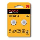 Kodak Max Lithium Knappcellsbatteri 3V (CR1620) 2-pack