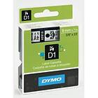Dymo Label Cassette D1 Black on Clear 9mm x 7mm