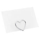 PartyDeco Table Decorations Place Card Holders Hearts Silver 10-pack