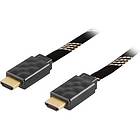 Deltaco Gold Flat AWG30 HDMI - HDMI High Speed with Ethernet 3m