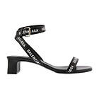 Balenciaga Allover Logo Round Ankle Strap Sandal (Dam)