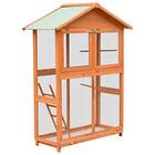 Vidaxl Solid Pine & Fir Wood Bird Cage 125.5x59.5x164cm Aviary House Habitat