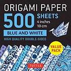 Origami Paper 500 Sheets Blue And White 4' (10 Cm)