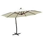 vidaXL Frihängande parasoll med trästång 350cm
