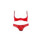 Cottelli Half-Cup Bra and G-String Red