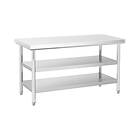 Royal Catering Arbetsbänk i rostfritt stål 150 x 70 cm 600kg 3 hyllplan