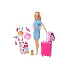 Barbie Doll and Travel Set with Puppy FWV25