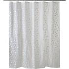 GoodHome Hiuchi Transparent & Silver Polka Dot Shower Curtain (L) 200cm