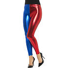 Blå och Röda Harley Quinn Inspirerade Leggings