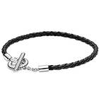 Pandora Moments Braided Leather T-bar Armband (Dam)