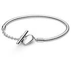 Pandora Moments Engravable Heart T-Bar Armband (Dam)