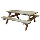 Cémonjardin Table de pique-nique rectangulaire en bois 4/6 places Rambouillet Marron