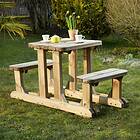 Cémonjardin Table pique-nique en bois duo robuste Marron