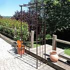 LMOULIN Arche de Jardin pergola en fer vieilli tubes carrés petit modèle Marron