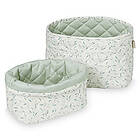 Cam Cam Panier de rangement Green Leaves Set de 2 Sauge