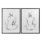 DKD Home Decor Maleri S3017733 Dame Moderne (70 x 2,5 x 90 cm) (2 enheder)