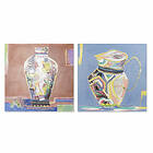 DKD Home Decor Maleri Lærred Vase Moderne (80 x 2,8 x 80 cm) (2 enheder)