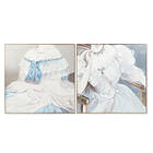 DKD Home Decor Maleri Dame Traditionel (2 enheder) (102 x 4,5 x 102 cm)