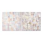 DKD Home Decor Maleri Squares Lærred Abstrakt Moderne (100 x 3 x 100 cm) (2 enheder)