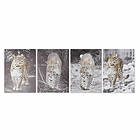 DKD Home Decor Maleri Leopard Kolonistil (50 x 1,8 x 70 cm) (4 enheder)